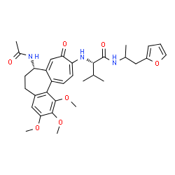 ChemSpider 2D Image | N~2~-[(7S)-7-Acetamido-1,2,3-trimethoxy-9-oxo-5,6,7,9-tetrahydrobenzo[a]heptalen-10-yl]-N-[1-(2-furyl)-2-propanyl]-L-valinamide | C33H41N3O7
