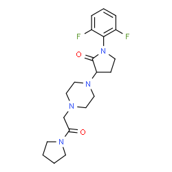 ChemSpider 2D Image | 1-(2,6-Difluorophenyl)-3-{4-[2-oxo-2-(1-pyrrolidinyl)ethyl]-1-piperazinyl}-2-pyrrolidinone | C20H26F2N4O2