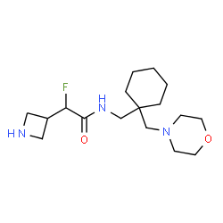 ChemSpider 2D Image | 2-(3-Azetidinyl)-2-fluoro-N-{[1-(4-morpholinylmethyl)cyclohexyl]methyl}acetamide | C17H30FN3O2