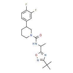 ChemSpider 2D Image | 3-(3,4-Difluorophenyl)-N-{1-[3-(2-methyl-2-propanyl)-1,2,4-oxadiazol-5-yl]ethyl}-1-piperidinecarboxamide | C20H26F2N4O2