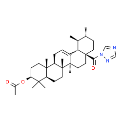 ChemSpider 2D Image | (3beta)-28-Oxo-28-(1H-1,2,4-triazol-1-yl)urs-12-en-3-yl acetate | C34H51N3O3