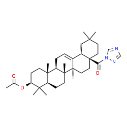 ChemSpider 2D Image | (3beta)-28-Oxo-28-(1H-1,2,4-triazol-1-yl)olean-12-en-3-yl acetate | C34H51N3O3