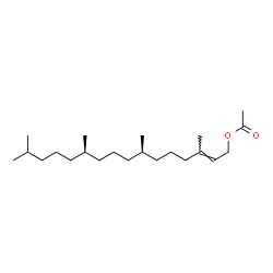ChemSpider 2D Image | (2E,7R,11R)-3,7,11,15-Tetramethyl-2-hexadecen-1-yl acetate | C22H42O2