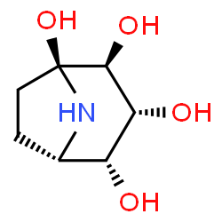 ChemSpider 2D Image | (1S,2S,3R,4R,5S)-8-Azabicyclo[3.2.1]octane-1,2,3,4-tetrol | C7H13NO4