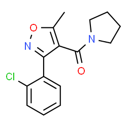 ChemSpider 2D Image | [3-(2-Chlorophenyl)-5-methyl-1,2-oxazol-4-yl](1-pyrrolidinyl)methanone | C15H15ClN2O2