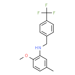 ChemSpider 2D Image | 2-Methoxy-5-methyl-N-[4-(trifluoromethyl)benzyl]aniline | C16H16F3NO