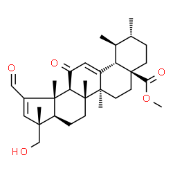 ChemSpider 2D Image | Methyl (3R,3aR,5aR,5bS,7aS,10R,11S,11aS,13aS,13bS)-1-formyl-3-(hydroxymethyl)-3,5a,5b,10,11,13b-hexamethyl-13-oxo-3,3a,4,5,5a,5b,6,7,8,9,10,11,11a,13,13a,13b-hexadecahydro-7aH-cyclopenta[a]chrysene-7a
-carboxylate | C31H44O5