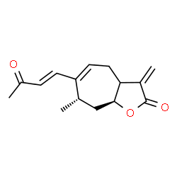 ChemSpider 2D Image | (7S,8aS)-7-Methyl-3-methylene-6-[(1E)-3-oxo-1-buten-1-yl]-3,3a,4,7,8,8a-hexahydro-2H-cyclohepta[b]furan-2-one | C15H18O3
