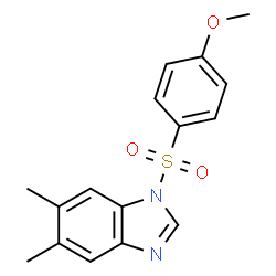 ChemSpider 2D Image | 1-[(4-Methoxyphenyl)sulfonyl]-5,6-dimethyl-1H-benzimidazole | C16H16N2O3S