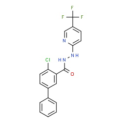 ChemSpider 2D Image | 4-Chloro-N'-[5-(trifluoromethyl)-2-pyridinyl]-3-biphenylcarbohydrazide | C19H13ClF3N3O