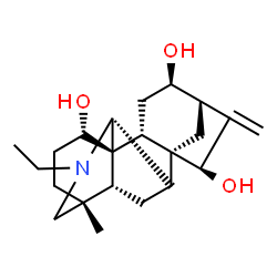 ChemSpider 2D Image | (1R,2R,4R,7R,8R,9S,10R,13R,16S,17R)-11-Ethyl-13-methyl-6-methylene-11-azahexacyclo[7.7.2.1~5,8~.0~1,10~.0~2,8~.0~13,17~]nonadecane-4,7,16-triol | C22H33NO3