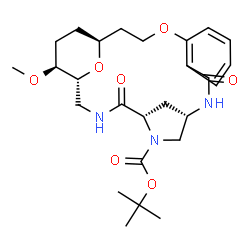 ChemSpider 2D Image | 2-Methyl-2-propanyl (1R,5S,8S,20S,23S)-23-methoxy-4,10-dioxo-17,24-dioxa-3,6,9-triazatetracyclo[18.3.1.1~5,8~.0~11,16~]pentacosa-11,13,15-triene-6-carboxylate | C26H37N3O7