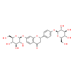 ChemSpider 2D Image | 4-[(2S)-7-(beta-D-Glucopyranosyloxy)-4-oxo-3,4-dihydro-2H-chromen-2-yl]phenyl beta-D-glucopyranoside | C27H32O14