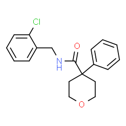 ChemSpider 2D Image | N-(2-Chlorobenzyl)-4-phenyltetrahydro-2H-pyran-4-carboxamide | C19H20ClNO2