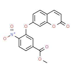 ChemSpider 2D Image | Methyl 4-nitro-3-[(2-oxo-2H-chromen-7-yl)oxy]benzoate | C17H11NO7