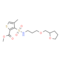 ChemSpider 2D Image | Methyl 4-methyl-3-{[3-(tetrahydro-2-furanylmethoxy)propyl]sulfamoyl}-2-thiophenecarboxylate | C15H23NO6S2