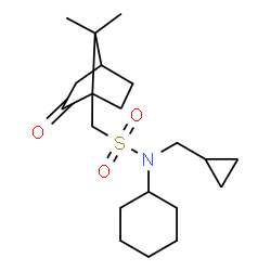 ChemSpider 2D Image | N-Cyclohexyl-N-(cyclopropylmethyl)-1-(7,7-dimethyl-2-oxobicyclo[2.2.1]hept-1-yl)methanesulfonamide | C20H33NO3S
