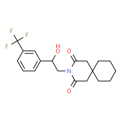 ChemSpider 2D Image | 3-{2-Hydroxy-2-[3-(trifluoromethyl)phenyl]ethyl}-3-azaspiro[5.5]undecane-2,4-dione | C19H22F3NO3
