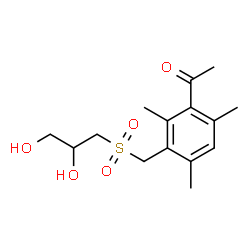 ChemSpider 2D Image | 1-(3-{[(2,3-Dihydroxypropyl)sulfonyl]methyl}-2,4,6-trimethylphenyl)ethanone | C15H22O5S