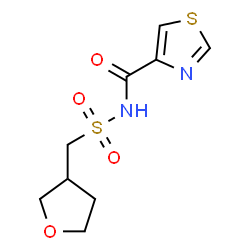 ChemSpider 2D Image | N-[(Tetrahydro-3-furanylmethyl)sulfonyl]-1,3-thiazole-4-carboxamide | C9H12N2O4S2