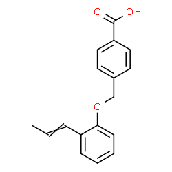 ChemSpider 2D Image | 4-{[2-(1-Propen-1-yl)phenoxy]methyl}benzoic acid | C17H16O3