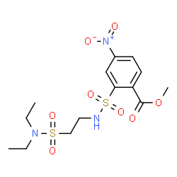 ChemSpider 2D Image | Methyl 2-{[2-(diethylsulfamoyl)ethyl]sulfamoyl}-4-nitrobenzoate | C14H21N3O8S2