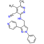 InChI=1/C22H19N7/c1-15-16(2)26-27-22(20(15)12-23)25-13-18-14-29(19-6-4-3-5-7-19)28-21(18)17-8-10-24-11-9-17/h3-11,14H,13H2,1-2H3,(H,25,27)