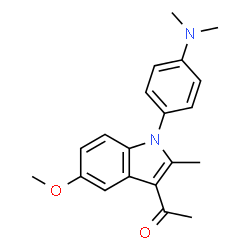 ChemSpider 2D Image | 1-{1-[4-(Dimethylamino)phenyl]-5-methoxy-2-methyl-1H-indol-3-yl}ethanone | C20H22N2O2