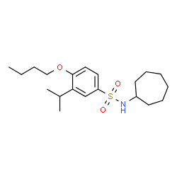 ChemSpider 2D Image | 4-Butoxy-N-cycloheptyl-3-isopropylbenzenesulfonamide | C20H33NO3S