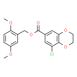 ChemSpider 2D Image | 2,5-Dimethoxybenzyl 8-chloro-2,3-dihydro-1,4-benzodioxine-6-carboxylate | C18H17ClO6