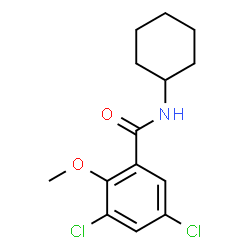 ChemSpider 2D Image | 3,5-Dichloro-N-cyclohexyl-2-methoxybenzamide | C14H17Cl2NO2