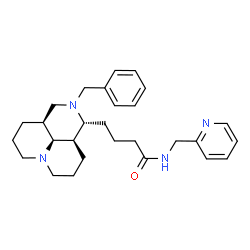 ChemSpider 2D Image | 4-[(1R,3aS,10aR,10bS)-2-Benzyldecahydro-1H,4H-pyrido[3,2,1-ij][1,6]naphthyridin-1-yl]-N-(2-pyridinylmethyl)butanamide | C28H38N4O