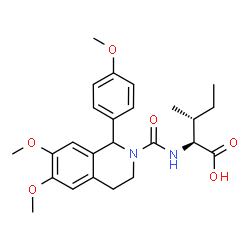 ChemSpider 2D Image | N-{[6,7-Dimethoxy-1-(4-methoxyphenyl)-3,4-dihydro-2(1H)-isoquinolinyl]carbonyl}-L-alloisoleucine | C25H32N2O6