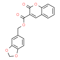 ChemSpider 2D Image | 1,3-Benzodioxol-5-ylmethyl 2-oxo-2H-chromene-3-carboxylate | C18H12O6