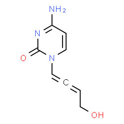 ChemSpider 2D Image | 4-Amino-1-(4-hydroxy-1,2-butadien-1-yl)-2(1H)-pyrimidinone | C8H9N3O2