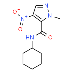 ChemSpider 2D Image | N-Cyclohexyl-1-methyl-4-nitro-1H-pyrazole-5-carboxamide | C11H16N4O3