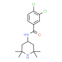 ChemSpider 2D Image | 3,4-Dichloro-N-(2,2,6,6-tetramethyl-4-piperidinyl)benzamide | C16H22Cl2N2O