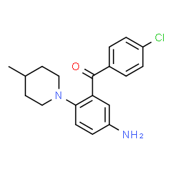ChemSpider 2D Image | 2-(4-methyl-1-piperidinyl)-5-aminophenyl-(4-chlorophenyl)methanone | C19H21ClN2O