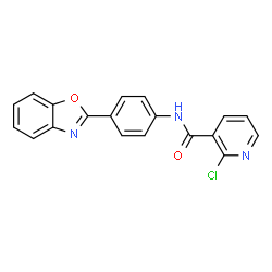 ChemSpider 2D Image | N-[4-(1,3-Benzoxazol-2-yl)phenyl]-2-chloronicotinamide | C19H12ClN3O2