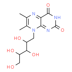 ChemSpider 2D Image | 1-Deoxy-1-(6,7-dimethyl-2,4-dioxo-3,4-dihydro-8(2H)-pteridinyl)pentitol | C13H18N4O6