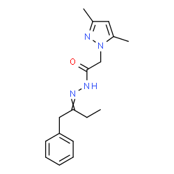 ChemSpider 2D Image | 2-(3,5-Dimethyl-1H-pyrazol-1-yl)-N'-(1-phenyl-2-butanylidene)acetohydrazide | C17H22N4O