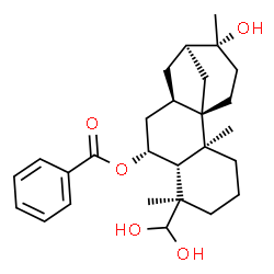 ChemSpider 2D Image | (1S,2S,6R,7R,8R,10R,12R,13R)-6-(Dihydroxymethyl)-13-hydroxy-2,6,13-trimethyltetracyclo[10.3.1.0~1,10~.0~2,7~]hexadec-8-yl benzoate | C27H38O5