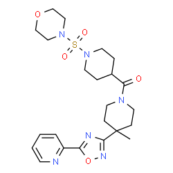 ChemSpider 2D Image | {4-Methyl-4-[5-(2-pyridinyl)-1,2,4-oxadiazol-3-yl]-1-piperidinyl}[1-(4-morpholinylsulfonyl)-4-piperidinyl]methanone | C23H32N6O5S