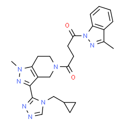 ChemSpider 2D Image | 1-{3-[4-(Cyclopropylmethyl)-4H-1,2,4-triazol-3-yl]-1-methyl-1,4,6,7-tetrahydro-5H-pyrazolo[4,3-c]pyridin-5-yl}-4-(3-methyl-1H-indazol-1-yl)-1,4-butanedione | C25H28N8O2
