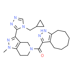 ChemSpider 2D Image | {3-[4-(Cyclopropylmethyl)-4H-1,2,4-triazol-3-yl]-1-methyl-1,4,6,7-tetrahydro-5H-pyrazolo[4,3-c]pyridin-5-yl}(4,5,6,7,8,9-hexahydro-1H-cycloocta[c]pyrazol-3-yl)methanone | C23H30N8O
