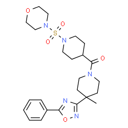 ChemSpider 2D Image | [4-Methyl-4-(5-phenyl-1,2,4-oxadiazol-3-yl)-1-piperidinyl][1-(4-morpholinylsulfonyl)-4-piperidinyl]methanone | C24H33N5O5S