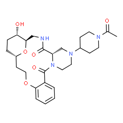 ChemSpider 2D Image | (1R,5S,21S,24S)-7-(1-Acetyl-4-piperidinyl)-24-hydroxy-18,25-dioxa-3,7,10-triazatetracyclo[19.3.1.0~5,10~.0~12,17~]pentacosa-12,14,16-triene-4,11-dione | C27H38N4O6