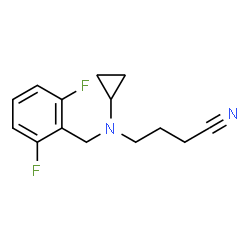 ChemSpider 2D Image | 4-[Cyclopropyl(2,6-difluorobenzyl)amino]butanenitrile | C14H16F2N2