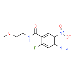 ChemSpider 2D Image | 4-Amino-2-fluoro-N-(2-methoxyethyl)-5-nitrobenzamide | C10H12FN3O4