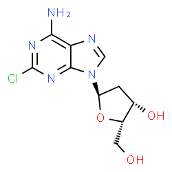 ChemSpider 2D Image | 2-Chloro-9-(2-deoxy-alpha-L-threo-pentofuranosyl)-9H-purin-6-amine | C10H12ClN5O3